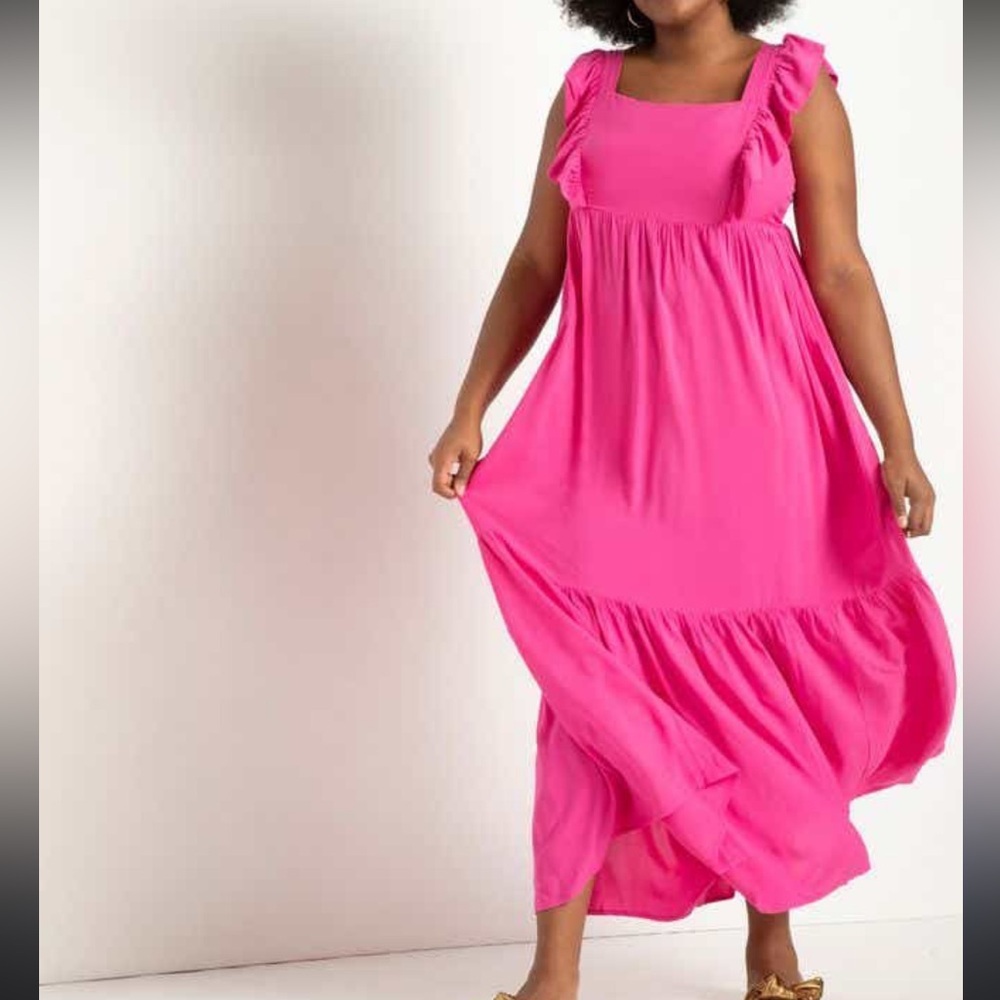Eloquii Vibrant Pink Maxi Dress